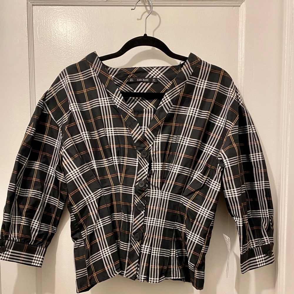 Zara Plaid button shirt